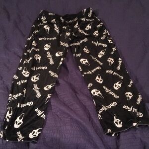 Bioworld Black and White Ghost Face Joggers Brand New